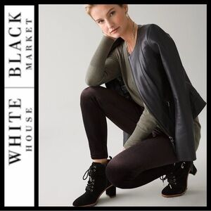 NWOT White House Black Market Black Velvet Corduroy Runway Leggings
